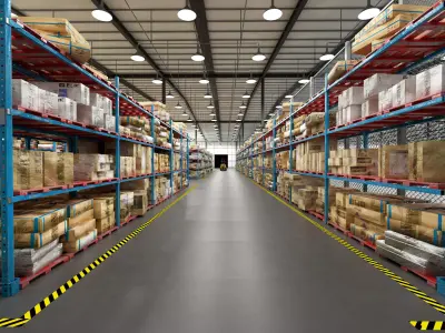 factory and warehouse equipment Low-poly 3D model