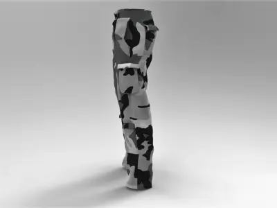 Military Pants Snow Camouflage Low-poly 3D model