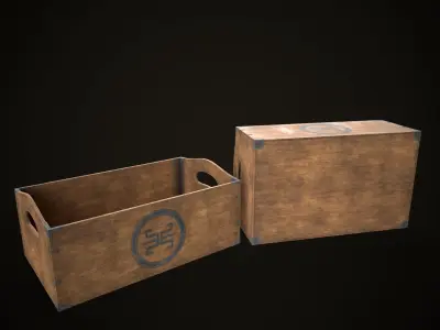 Game Ready Wooden Crate Low-poly 3D model