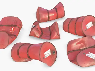 Barrels Asset 01 Low-poly 3D model