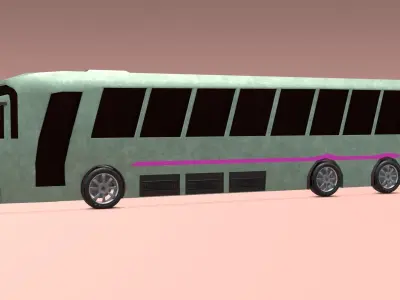 Bus 3D low-Poly Model Low-poly 3D model