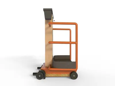 Game-Ready Hydraulic Lift with 4K-PBR Texture Set Low-poly 3D model