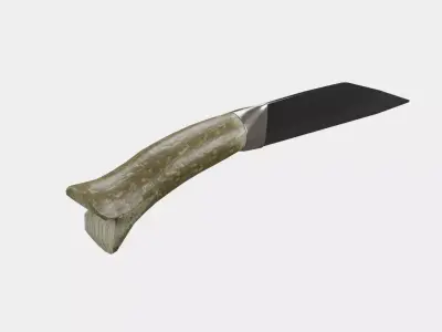 Seax Knife Antler Low-poly 3D model