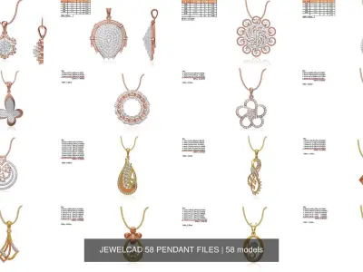 JEWELCAD 58 PENDANT FILES 3D Model Pack