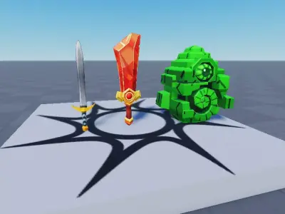 3D Pack in  Stylized for Roblox Style Weapons and Chameleon Egg  Low-poly 3D model