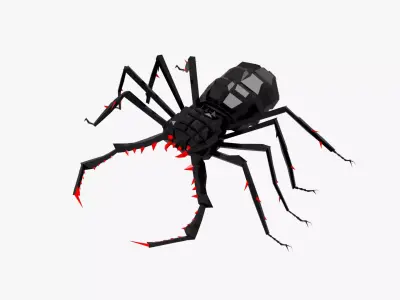 Bug low poly spider 3D model