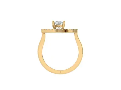 Solitaire Wedding Band 3D print model 18
