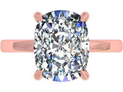 7 carat Cushion Stone Solitary Ring 3D print model