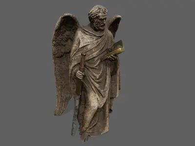 Old Man Statue Low-poly 3D model order