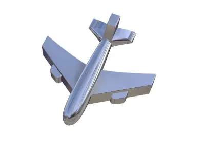Airplane Model silver 3D model
