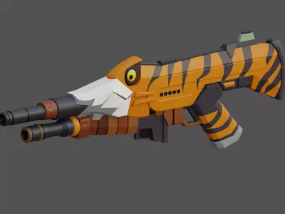 Tiger SMG Game Ready 3D Model Low-poly 3D model