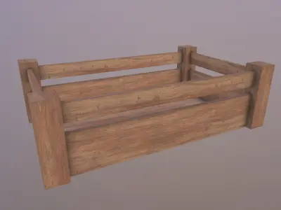 Crate unity wood box Free low-poly 3D model