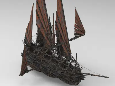 Great Khan Red fin Ship  3D model