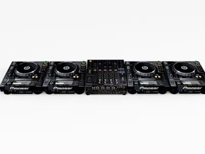 Pioneer CDJ DJM booth set 