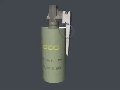 Smoke Grenades Pack Germany France British China Low-poly 3D model