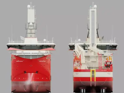 CSOV Offshore Wind Vessel Low-poly 3D model