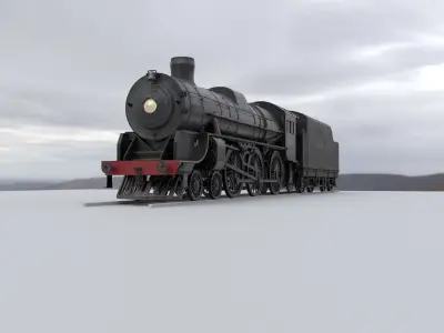 Locomotive and Coalcar model RIGGED 3D model