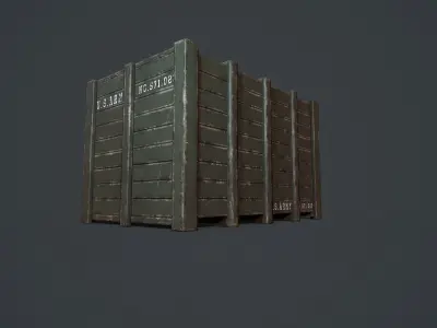 Military box Low-poly 3D model 4