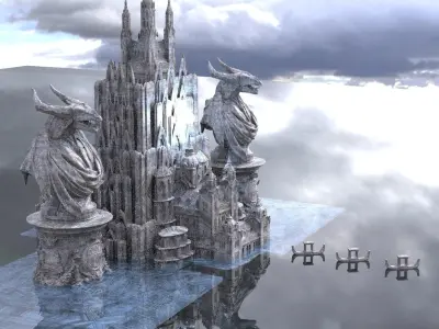 Temple of the Deep Cthulhu and Dagon extended Kit bash 3D model