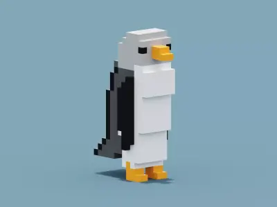 Voxel Penguin Low-poly 3D model purchase
