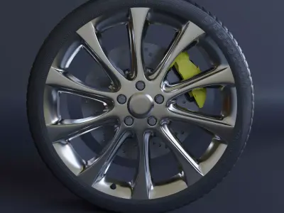 Luxury car wheel Free 3D model