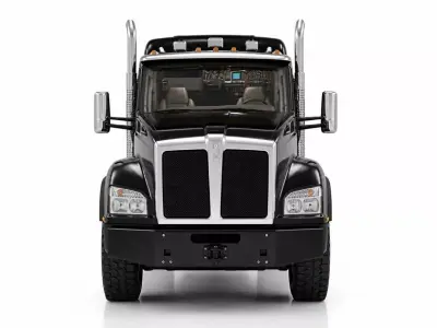 Heavy Duty Black Semi Truck Sleeper Cab 3D model