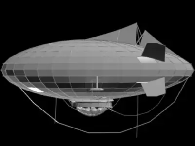 Blimp-Zeppelin spacecraft Free low-poly 3D model