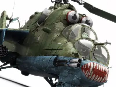 Mil Mi-24P Hind F Low-poly 3D model
