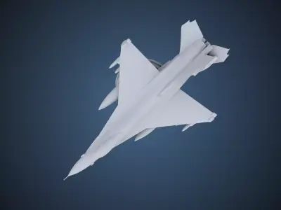 Modern Fighter Jet Model with Stand - High Poly Plane PM-234 3D print model