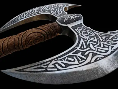 Viking Axe Prop Low-poly 3D model