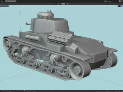 Panzer 35t Tank Base Mesh Low-poly 3D model