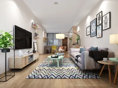 Guest villa decoration Restaurant Home 3D model