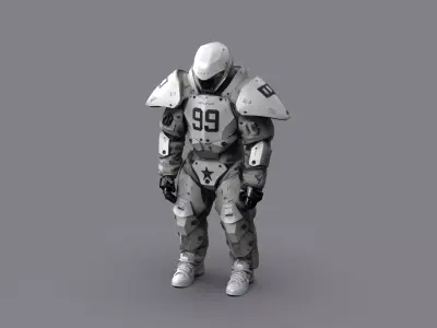 Night City Character Football Player 3D model