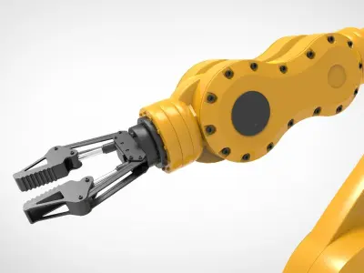 Industrial robot arm Low-poly 3D model order