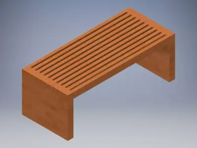 Wood Bench 3D model purchase