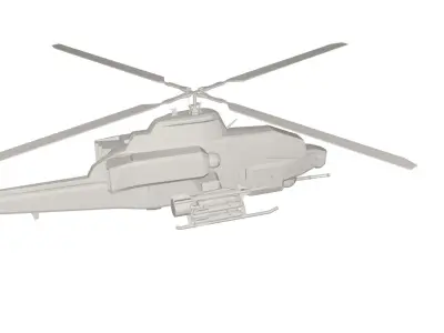 Military Helicopter concept Low-poly 3D model