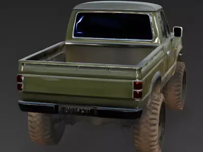 Realistic 1990s Rural Off-Road 4x4 3D Model Low-poly 3D model