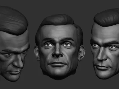 Sean Connery 007 Head sculpt for 3d printing 3D print model