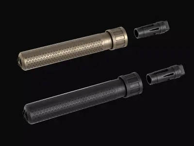 Knights Armament 7 62mm PRS QDC suppressor Low-poly 3D model