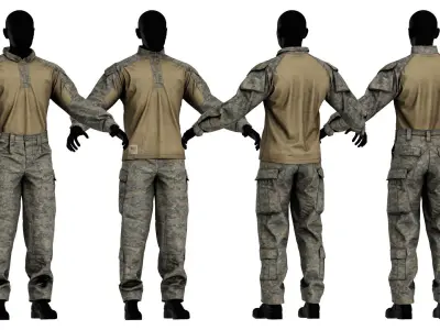 USMC FROG COMBAT UNIFORM Low-poly 3D model