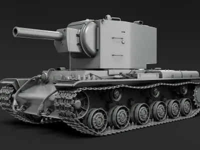 The KV1 and KV2 Heavy tanks High-poly 3d model 3D model