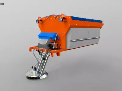 3D Road Salt Spreader  Winter Snow Removal Equipment f Low-poly 3D model