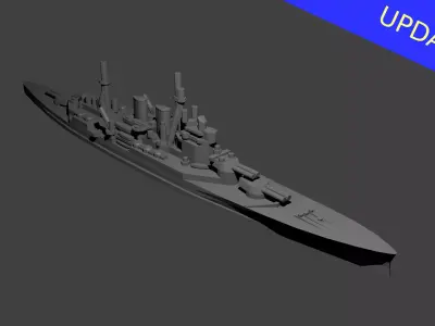 British Renown Class Battlecruiser 3D print model