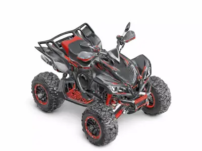 Futuristic Sport ATV Quad Bike Off-Road Vehicle 3D model