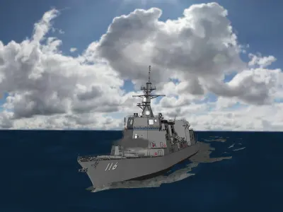 Akizuki Class Destroyer 3D model
