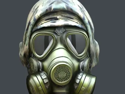 Gas mask helmet 3d model military combat fantasy cyborg Low-poly 3D model buy