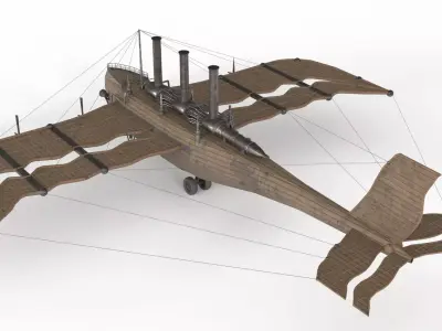 Flying Ship Low-poly 3D model