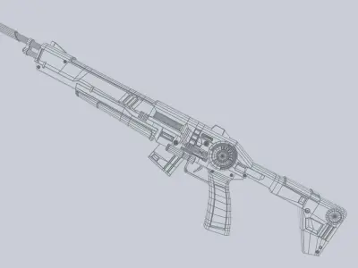 Scifi military gun Low-poly 3D model purchase