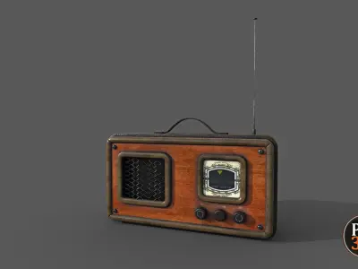 Radio Retro Version 1 Low-poly 3D model
