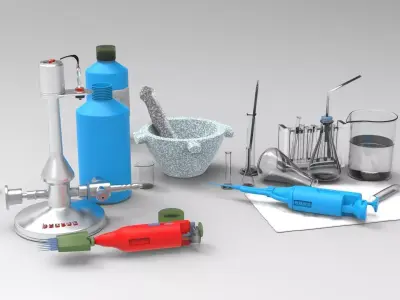 chemistry set laboratory equipment 3D model